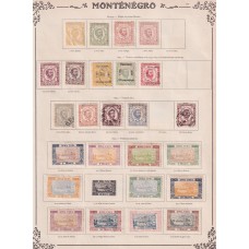 MONTENEGRO 1874/1913 ANTIGUA COLECCION DE ESTAMPILLAS CON BUENA CANTIDAD DE SELLOS QUE SUMAN 111 EUROS, TODO DE MUY BUENA CALIDAD RARO LOTE